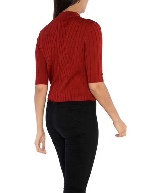 **Alice & You Short sleeve red knitted top